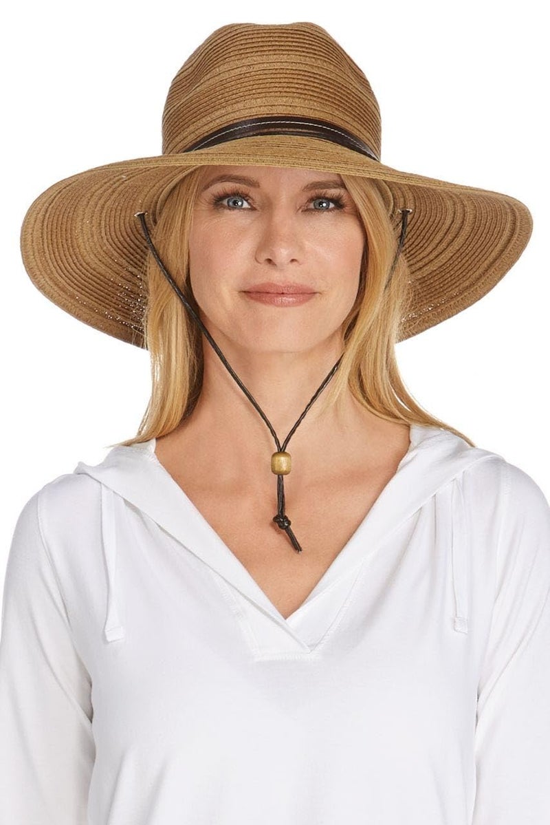 Coolibar Women's Sun Hat with Chin Cord - UPF 50+ Sun Protection - Tempe in Tan - Image 1